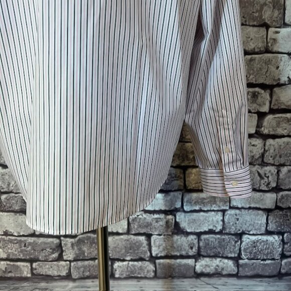 Lauren Ralph Lauren White & Black Pinstripe Non Iron Blouse Size XL - Picture 6 of 8